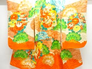 アンティーク　花丸文様刺繍着物